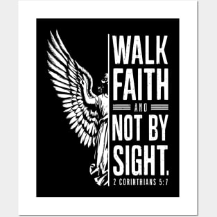 2 Corinthians 5:7 Walk by Faith Not By Sight Angel Design Posters and Art